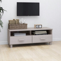 Berkfield Sturdy Tv Cabinet White 106X40X40 Cm Solid Wood Pine - thumbnail 7