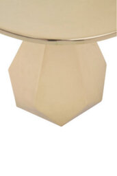 Orsina Shiny Gold Side Table, Sleek Top Side Table With Chunky Base, Gold Finished Bedside Table For Home, Office - thumbnail 5