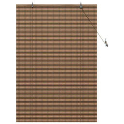 Berkfield Modern Window Blind With Curtains Manual Brown 100 X 160 Cm Bamboo