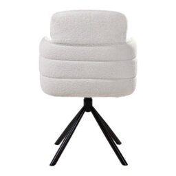 Thehotsale White Upholstered Leisure Swivel Chair With Metal Legs - thumbnail 4