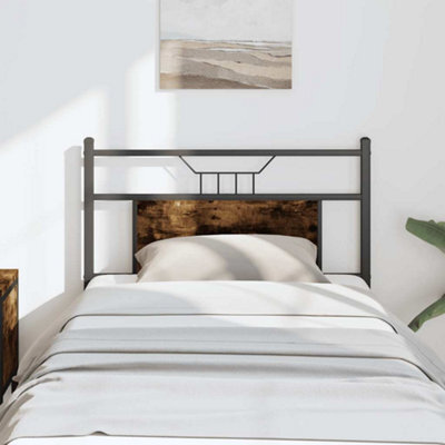 Berkfield Headboard Smoked Oak 75 Cm Engineered Wood And Steel - image 1