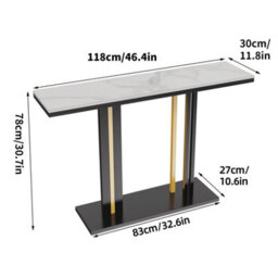 Fativo L118 X W30 X H78Cm Narrow Slim Console Table Extra Long Marble Hallway Entryway Porch Accent Table - thumbnail 2