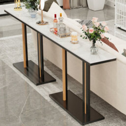 Fativo L118 X W30 X H78Cm Narrow Slim Console Table Extra Long Marble Hallway Entryway Porch Accent Table - thumbnail 9