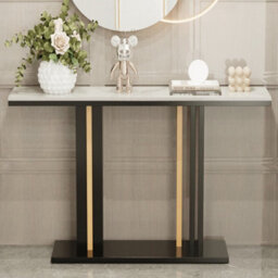 Fativo L118 X W30 X H78Cm Narrow Slim Console Table Extra Long Marble Hallway Entryway Porch Accent Table - thumbnail 6