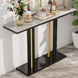 Fativo L118 X W30 X H78Cm Narrow Slim Console Table Extra Long Marble Hallway Entryway Porch Accent Table - thumbnail 7