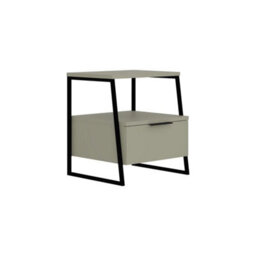 1 Door Bedside Table Black Metal Frame And Handle - thumbnail 1