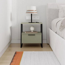 1 Door Bedside Table Black Metal Frame And Handle - thumbnail 5