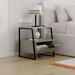 1 Door Bedside Table Black Metal Frame And Handle - thumbnail 4