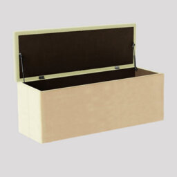 150Cm Luna Chesterfield Ottoman Storage Box - Cream Plush Velvet Upholstered Blanket Box - thumbnail 2