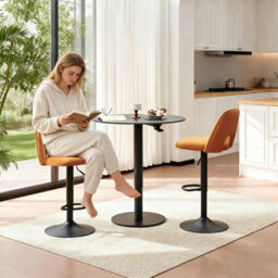 Sonara Set Of 2 Adjustable Upholstered Velvet Bar Stools With Gas-Lift, Swivel And Footrest - thumbnail 9