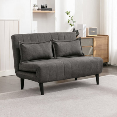 More4Homes Harper 2 Seater Folding Clic Clac Fabric Sofa Bed In Charcoal - image 1