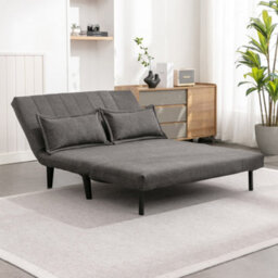 More4Homes Harper 2 Seater Folding Clic Clac Fabric Sofa Bed In Charcoal - thumbnail 8