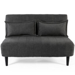 More4Homes Harper 2 Seater Folding Clic Clac Fabric Sofa Bed In Charcoal - thumbnail 2