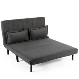 More4Homes Harper 2 Seater Folding Clic Clac Fabric Sofa Bed In Charcoal - thumbnail 3