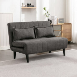 More4Homes Harper 2 Seater Folding Clic Clac Fabric Sofa Bed In Charcoal