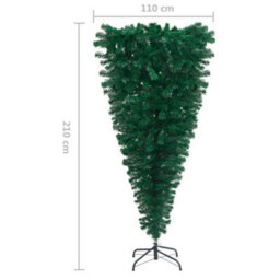 Berkfield Upside-Down Artificial Christmas Tree With Stand Green 210 Cm - thumbnail 5