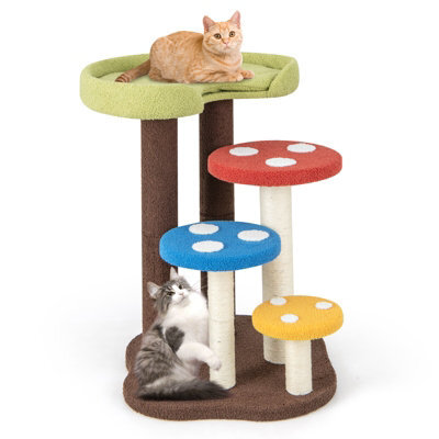 Costway 3-In-1 Cat Tree 5-Tier Cat Tower Indoor Mushroom Kitten Activity Center - image 1
