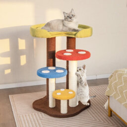 Costway 3-In-1 Cat Tree 5-Tier Cat Tower Indoor Mushroom Kitten Activity Center - thumbnail 3