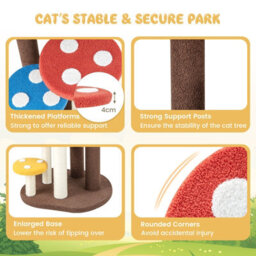 Costway 3-In-1 Cat Tree 5-Tier Cat Tower Indoor Mushroom Kitten Activity Center - thumbnail 7