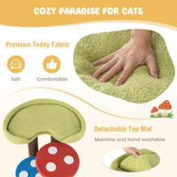 Costway 3-In-1 Cat Tree 5-Tier Cat Tower Indoor Mushroom Kitten Activity Center - thumbnail 6