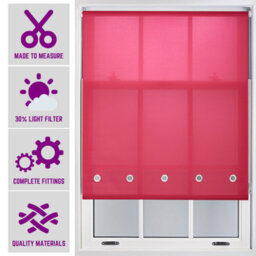 Made To Measure Daylight Roller Blind With Chrome Round Eyelets By Furnished - Fuchsia (W)180Cm X (L)165Cm