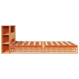 Berkfield Bookcase Bed Without Mattress Wax Brown 150X200 Cm King Size Solid Wood - thumbnail 7