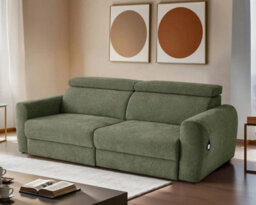 Stratus Interiors Dakota 3 Seater Electric Recliner Sofa Bed - Power Reclining Couch - Green