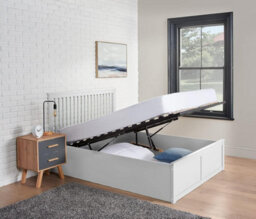 Home Treats King Size Wooden Ottoman Bed Frame With Pocket Sprung Mattress - thumbnail 1