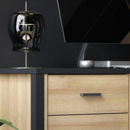 Furniture To Go High Rock Desk In Matt Black/riviera Oak - thumbnail 9
