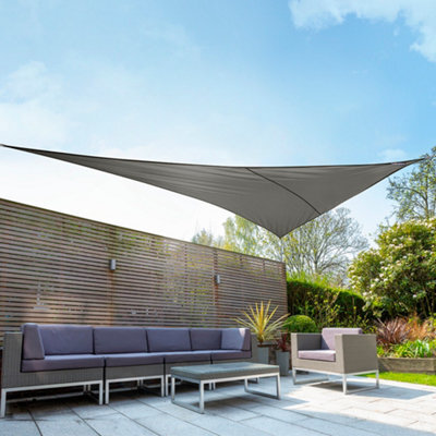 Kookaburra 6M Right Angle Triangle Waterproof Charcoal Garden Patio Sun Shade Sail Canopy 98% Uv Block With Free Fixing Kit - image 1