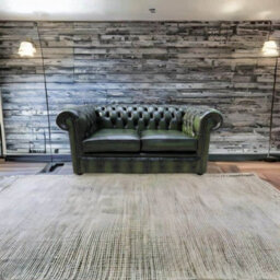 Chesterfield 2 Seater Antique Green Leather Tufted Buttoned Sofa Settee In Classic Style - thumbnail 3