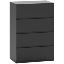 Homcom Bedroom Chest Of Drawers, 4 Drawers Dresser, Drawer Unit, Black - thumbnail 2