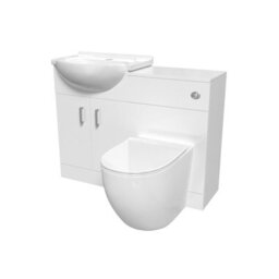 Nes Home White 1050mm Vanity Unit With Wc Unit & Round Back To Wall Toilet - thumbnail 6