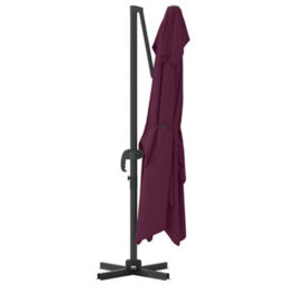 Berkfield Modern Cantilever Roma Parasol Bordeaux Red 352X251X260 Cm Aluminium - thumbnail 7