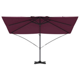 Berkfield Modern Cantilever Roma Parasol Bordeaux Red 352X251X260 Cm Aluminium - thumbnail 5