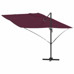 Berkfield Modern Cantilever Roma Parasol Bordeaux Red 352X251X260 Cm Aluminium - thumbnail 8