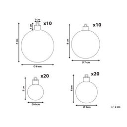 Beliani Set Of 60 Baubles Tinnsja Silver - thumbnail 3