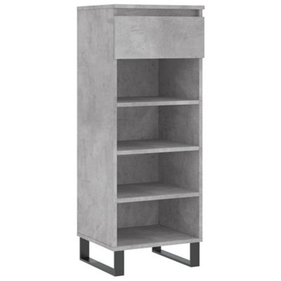 Berkfield Modern Shoe Cabinet Concrete Grey 40X36X105 Cm Engineered Wood