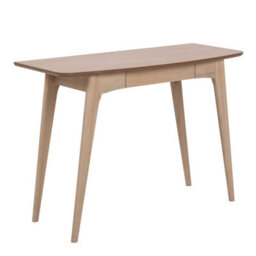 Wyld Haus Milan Oak Veneer Desk With Drawer, White Pigmented Top And Solid Oak Base - thumbnail 2