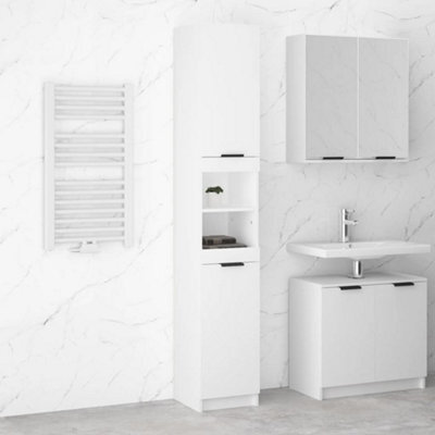 Vidaxl Bathroom Cabinet White 32X34X188.5 Cm Engineered Wood - image 1