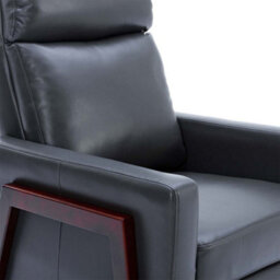 More4Homes Riley Push Back Soft Air Leather Modern Reclining Armchair Accent Home Cinema Recliner Chair (Grey) - thumbnail 7