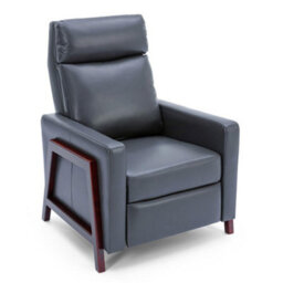 More4Homes Riley Push Back Soft Air Leather Modern Reclining Armchair Accent Home Cinema Recliner Chair (Grey) - thumbnail 2