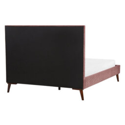 Beliani Bed Velvet Bayonne 140 X 200 Cm (Eu Double) Pink - thumbnail 7