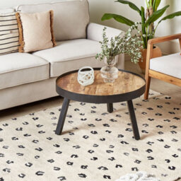 Beliani Beige Cotton Rug 160 X 230 Cm - Low Pile Animal Motif, Modern Rectangular - thumbnail 2