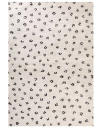 Beliani Beige Cotton Rug 160 X 230 Cm - Low Pile Animal Motif, Modern Rectangular - thumbnail 1