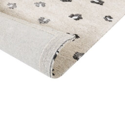 Beliani Beige Cotton Rug 160 X 230 Cm - Low Pile Animal Motif, Modern Rectangular - thumbnail 4