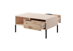 Arte Rave Contemporary Coffee Table 2 Drawers Beige & Oak Viking Effect (H)450mm (W)970mm (D)600mm - thumbnail 2