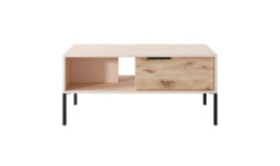Arte Rave Contemporary Coffee Table 2 Drawers Beige & Oak Viking Effect (H)450mm (W)970mm (D)600mm - thumbnail 3