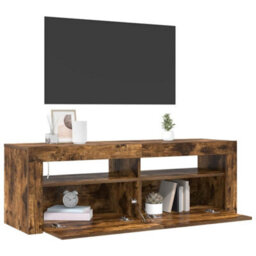 Berkfield Modern Tv Cabinet With Led Lights Smoked Oak 120X35X40 Cm - thumbnail 3
