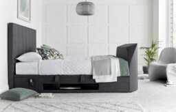 Europa Medburn Ottoman Storage Upholstered Tv Bed Frame Slate Grey Linen Fabric - thumbnail 3
